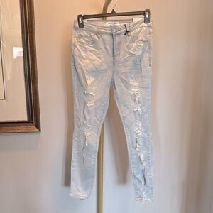 Almost Famous high rise Light Blue Distressed Jeans NWT 9